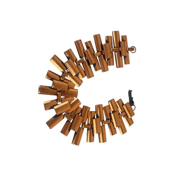 Vintage Renoir Copper Link Bracelet 1960s Starburst Retro Geometric - Picture 8 of 8